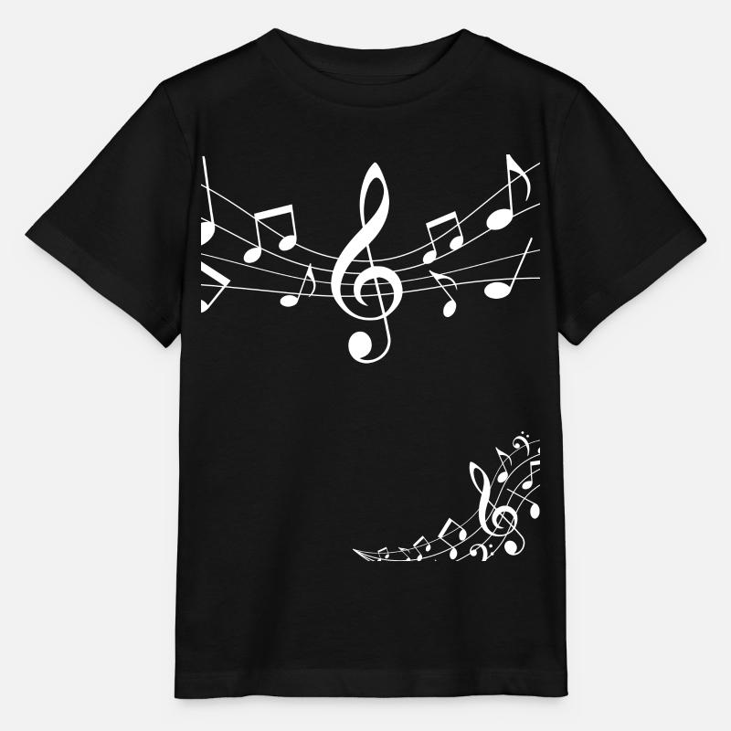 Music notes - Stanley/Stella MINI CREATOR Kids’ T-Shirt - black