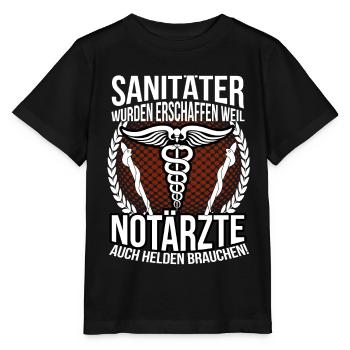 Sanitäter Ambulanz Erste Hilfe - Stanley/Stella Kinder T-Shirt MINI CREATOR  - Schwarz - Vorne - Mikhail (115cm)