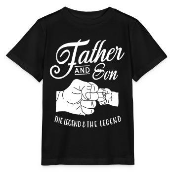 father and son - Stanley/Stella MINI CREATOR Kids’ T-Shirt - black - Front - Mikhail (115cm)
