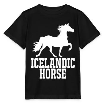 Cheval islandais - T-shirt bio MINI CREATOR Stanley/Stella Enfant - noir - Devant - Mikhail (115cm)