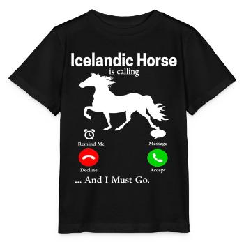 Islandpferd Tölt Island saga Isi Geschenk Isländer - Stanley/Stella Kinder T-Shirt MINI CREATOR  - Schwarz - Vorne - Mikhail (115cm)