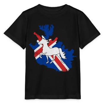 Cheval islandais - T-shirt bio MINI CREATOR Stanley/Stella Enfant - noir - Devant - Mikhail (115cm)