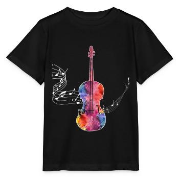 Violine - Stanley/Stella Kinder T-Shirt MINI CREATOR  - Schwarz - Vorne - Mikhail (115cm)