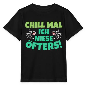 Chill Mal Niesen Lustiges Corona Pandemie - Stanley/Stella Kinder T-Shirt MINI CREATOR  - Schwarz - Vorne - Mikhail (115cm)