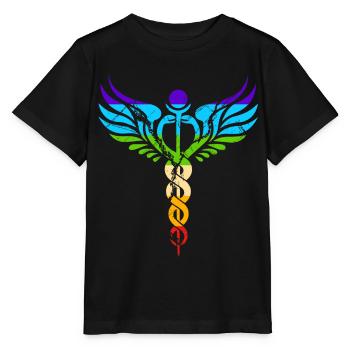 Kundalini chakra meditation winged serpent - Stanley/Stella MINI CREATOR Kids’ T-Shirt - black - Front - Mikhail (115cm)