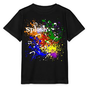 Splash of colorful fresh colors gift idea - Stanley/Stella MINI CREATOR Kids’ T-Shirt - black - Front - Mikhail (115cm)
