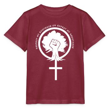Black Lives Matter - Stanley/Stella Kinder T-Shirt MINI CREATOR  - Burgunderrot - Vorne - Kain (125cm)