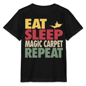 Eat Sleep Magic Carpet Repeat RETRO EDITION - Stanley/Stella MINI CREATOR Kids’ T-Shirt - black - Front - Mikhail (115cm)