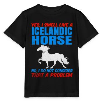 Cheval islandais - T-shirt bio MINI CREATOR Stanley/Stella Enfant - noir - Devant - Mikhail (115cm)