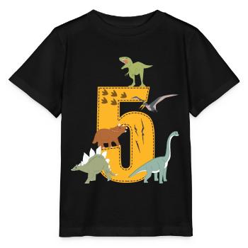 Geburtstag 5 Jahre Dinosaurier Dino 5. Geburtstag - Stanley/Stella Kinder T-Shirt MINI CREATOR  - Schwarz - Vorne - Mikhail (115cm)
