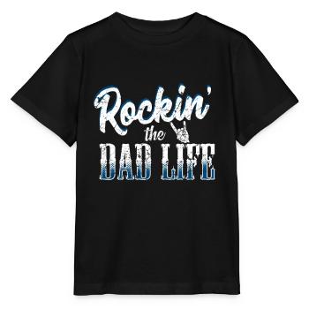 Guitare cadeau fête des pères Rock Dad Rock and Roll - T-shirt bio MINI CREATOR Stanley/Stella Enfant - noir - Devant - Mikhail (115cm)