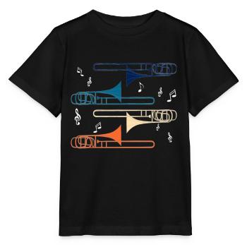 Posaune Trombone Volksmusik Geschenk - Stanley/Stella Kinder T-Shirt MINI CREATOR  - Schwarz - Vorne - Mikhail (115cm)