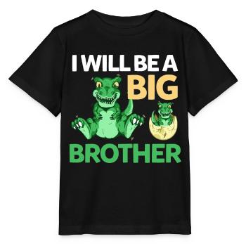 Grand frère dinosaure cadeau enfant dinosaures - T-shirt bio MINI CREATOR Stanley/Stella Enfant - noir - Devant - Mikhail (115cm)