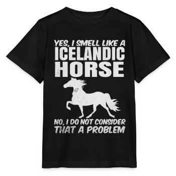 Cheval islandais - T-shirt bio MINI CREATOR Stanley/Stella Enfant - noir - Devant - Mikhail (115cm)