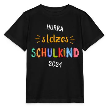 Stolzes Schulkind 2021 Geschenk Einschulung Schule - Stanley/Stella Kinder T-Shirt MINI CREATOR  - Schwarz - Vorne - Mikhail (115cm)