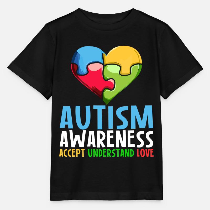 Sensibilisation à l'autisme Accepter comprendre l'amour - T-shirt bio MINI CREATOR Stanley/Stella Enfant - noir