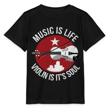 Violine - Stanley/Stella Kinder T-Shirt MINI CREATOR  - Schwarz - Vorne - Mikhail (115cm)