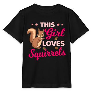 This Girl Loves Squirrels Squirrel - Stanley/Stella Kinder T-Shirt MINI CREATOR  - Schwarz - Vorne - Mikhail (115cm)
