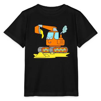 Excavatrice pelle chauffeur enfants - T-shirt bio MINI CREATOR Stanley/Stella Enfant - noir - Devant - Mikhail (115cm)