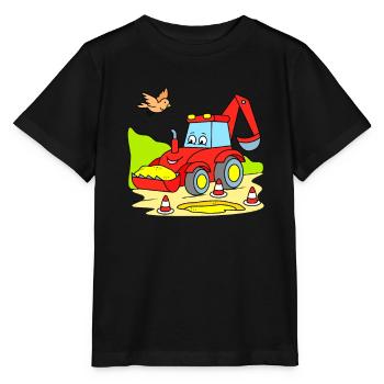 Red excavator - Stanley/Stella MINI CREATOR Kids’ T-Shirt - black - Front - Mikhail (115cm)