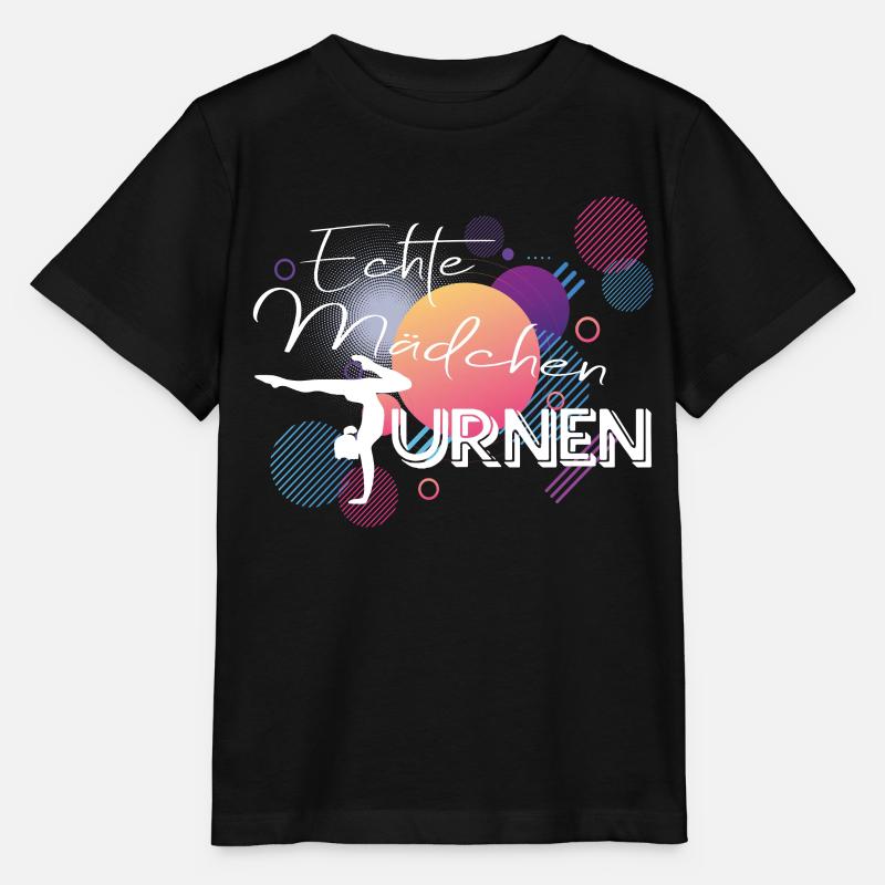 Echte Mädchen Turnen Geschenkidee für Turnerin - Stanley/Stella Kinder T-Shirt MINI CREATOR  - Schwarz