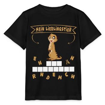 Mein Lieblingstier - Erdmännchen - Stanley/Stella Kinder T-Shirt MINI CREATOR  - Schwarz - Vorne - Mikhail (115cm)
