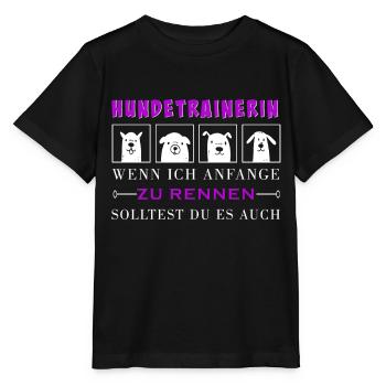 Hundetrainerin auf Hundeplatz bei Hundeerziehung - Stanley/Stella Kinder T-Shirt MINI CREATOR  - Schwarz - Vorne - Mikhail (115cm)