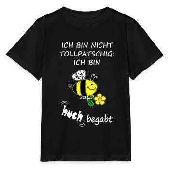 Ich bin nicht tollpatschig. ich bin huch begabt. - Stanley/Stella Kinder T-Shirt MINI CREATOR  - Schwarz - Vorne - Mikhail (115cm)