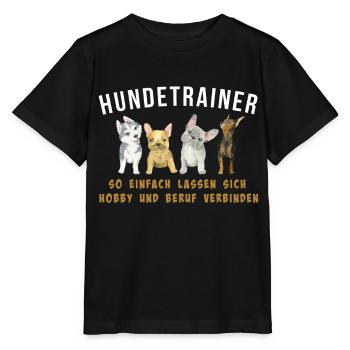 Hundetrainer auf Hundeplatz bei Hundeerziehung - Stanley/Stella Kinder T-Shirt MINI CREATOR  - Schwarz - Vorne - Mikhail (115cm)