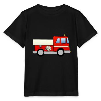 Camion de pompier - T-shirt bio MINI CREATOR Stanley/Stella Enfant - noir - Devant - Mikhail (115cm)