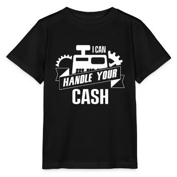 Ich kann mit deinem Cash umgehen - Kassierer - Stanley/Stella Kinder T-Shirt MINI CREATOR  - Schwarz - Vorne - Mikhail (115cm)