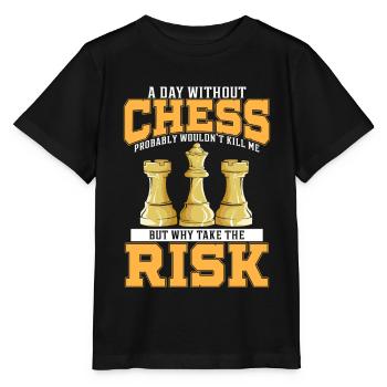 Chess chess board game Chess - Stanley/Stella MINI CREATOR Kids’ T-Shirt - black - Front - Mikhail (115cm)