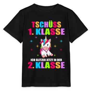 Tschüss 1.Klasse Ich Glitzer Jetzt In Der 2.Klasse - Stanley/Stella Kinder T-Shirt MINI CREATOR  - Schwarz - Vorne - Mikhail (115cm)