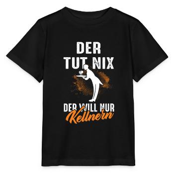 Kellner Kellnern Restaurant Bediunung Oberkellner - Stanley/Stella Kinder T-Shirt MINI CREATOR  - Schwarz - Vorne - Mikhail (115cm)