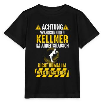 Kellner Oberkellner Ober Gastro Kellnern Restauran - Stanley/Stella Kinder T-Shirt MINI CREATOR  - Schwarz - Vorne - Mikhail (115cm)