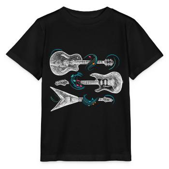 Rock n roll musique rock rock and roll guitariste - T-shirt bio MINI CREATOR Stanley/Stella Enfant - noir - Devant - Mikhail (115cm)