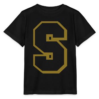 S - lettre - T-shirt bio MINI CREATOR Stanley/Stella Enfant - noir - Devant - Mikhail (115cm)
