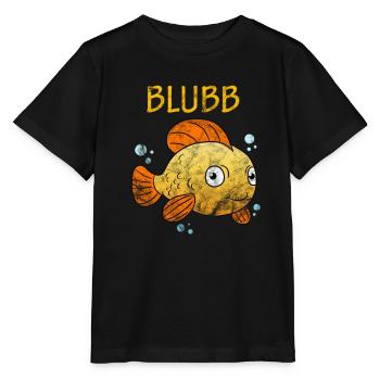 Blubb Goldfisch Süßer Fisch Aquarium Fischchen - Stanley/Stella Kinder T-Shirt MINI CREATOR  - Schwarz - Vorne - Mikhail (115cm)