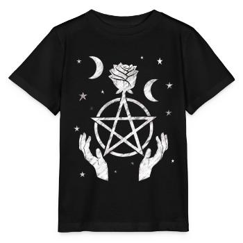 Occult Pentagram Occult Occultism Gothic - Stanley/Stella MINI CREATOR Kids’ T-Shirt - black - Front - Mikhail (115cm)