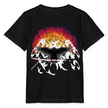 Schwert Katana Krähe Rabe Fantasy Auferstehung - Stanley/Stella Kinder T-Shirt MINI CREATOR  - Schwarz - Vorne - Mikhail (115cm)