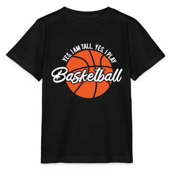 Ja, ich bin groß, ich spiele Basketball, ich mag S - Stanley/Stella MINI CREATOR Kids’ T-Shirt - black - Front - Mikhail (115cm)