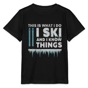 Skiing winter sports - Stanley/Stella MINI CREATOR Kids’ T-Shirt - black - Front - Mikhail (115cm)
