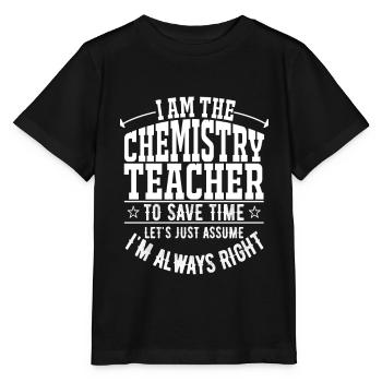 Chimie chimiste molécule atome expérience cadeau - T-shirt bio MINI CREATOR Stanley/Stella Enfant - noir - Devant - Mikhail (115cm)