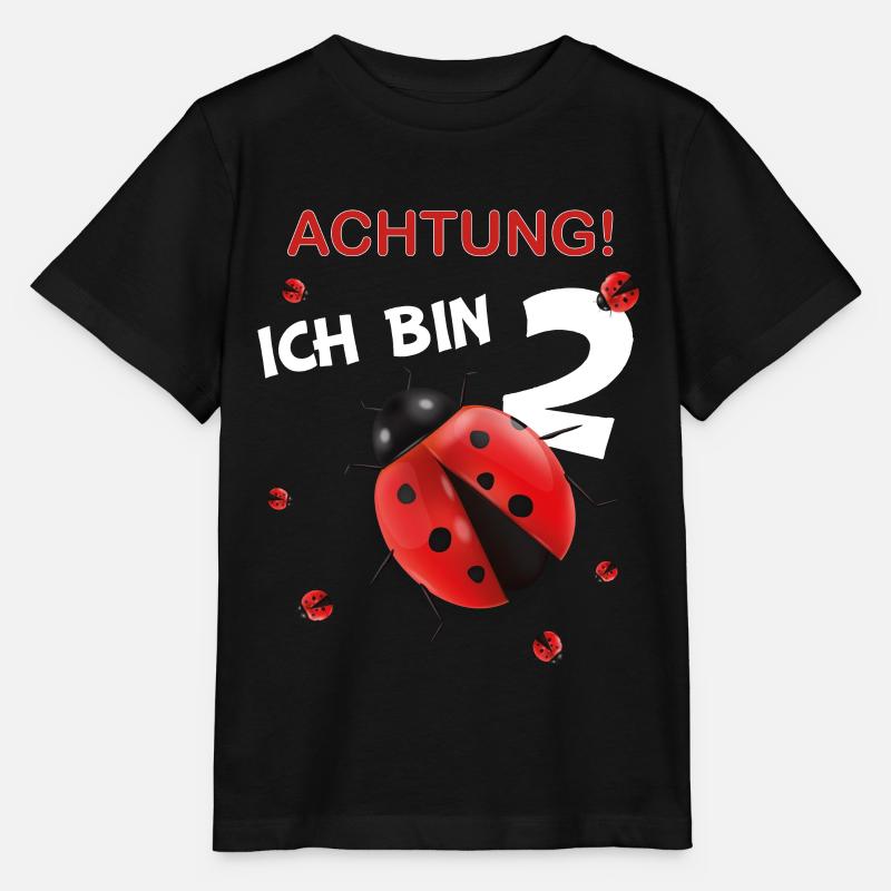 Marienkäfer Kindergeburtstag 2. Geburtstag - Stanley/Stella Kinder T-Shirt MINI CREATOR  - Schwarz