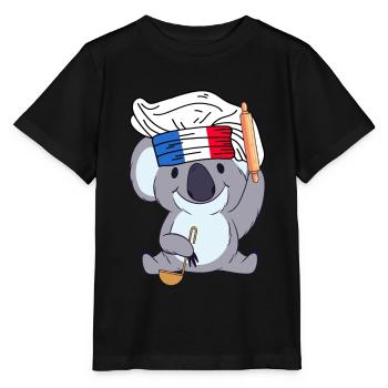 Frankreich Koch Koala Bäcker Paris Cuisine Chef - Stanley/Stella Kinder T-Shirt MINI CREATOR  - Schwarz - Vorne - Mikhail (115cm)
