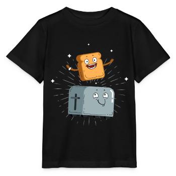 delicious toast with toaster gift for bread fans - Stanley/Stella MINI CREATOR Kids’ T-Shirt - black - Front - Mikhail (115cm)