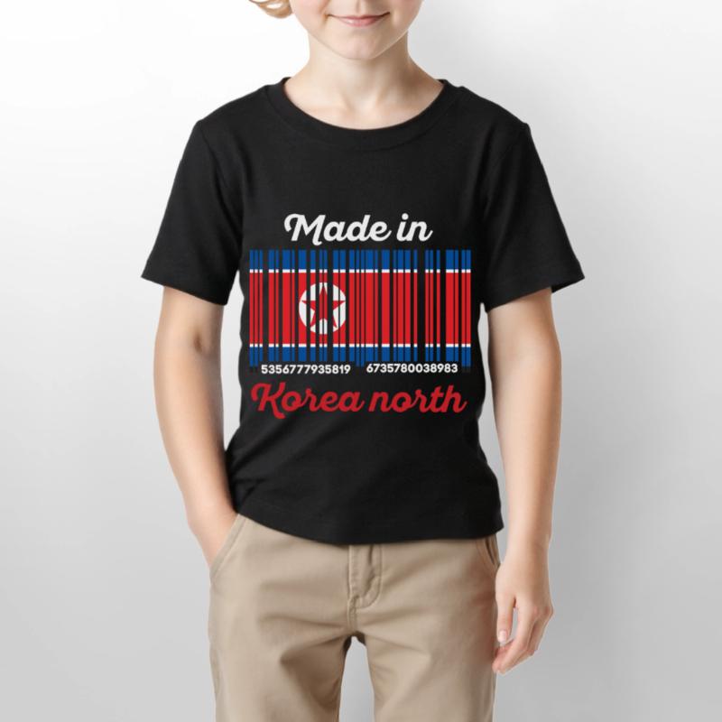 drapeau de code à barres corée nord T-shirt bio MINI CREATOR Stanley/Stella Enfant