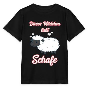 Dieses Mädchen Liebt Schafe Schafhirtin Hirtin - Stanley/Stella Kinder T-Shirt MINI CREATOR  - Schwarz - Vorne - Mikhail (115cm)
