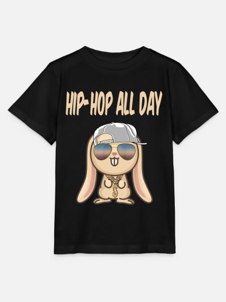Cool Hase Kaninchen Hip Hop Rap Flex Urban Idee - Stanley/Stella Kinder T-Shirt MINI CREATOR  - Schwarz