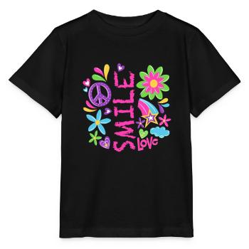 Cooles Friedenszeichen Design - Stanley/Stella Kinder T-Shirt MINI CREATOR  - Schwarz - Vorne - Mikhail (115cm)